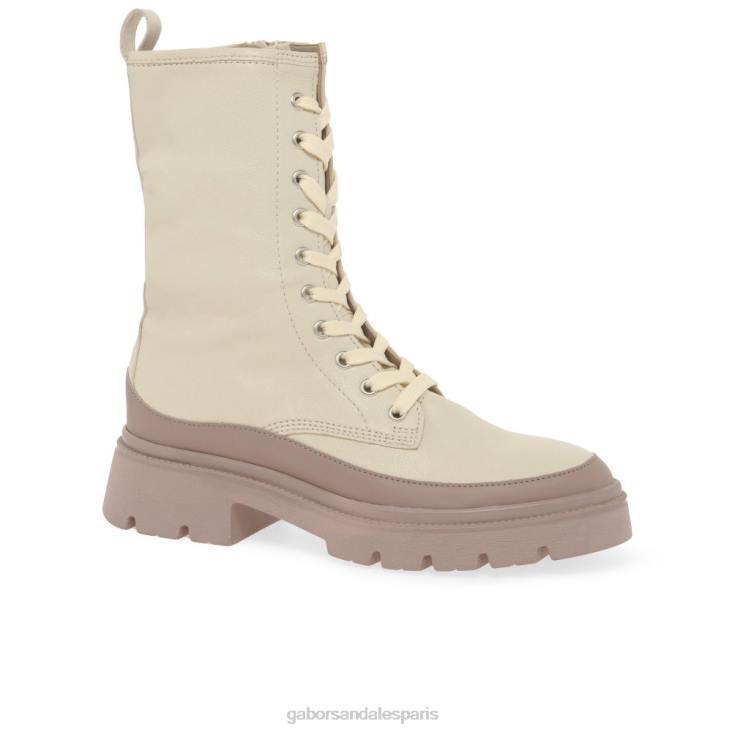femmes Gabor panna/nu foncé bottes motardes leora chaussure 4LHL245