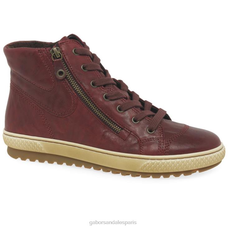 femmes Gabor rouge foncé bottines décontractées bulner chaussure 4LHL183