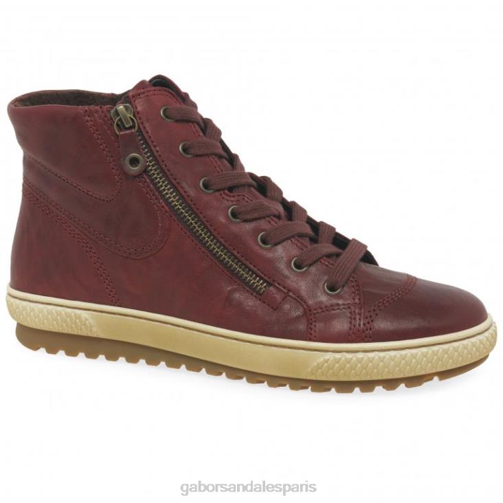 femmes Gabor rouge foncé bottines décontractées bulner chaussure 4LHL183