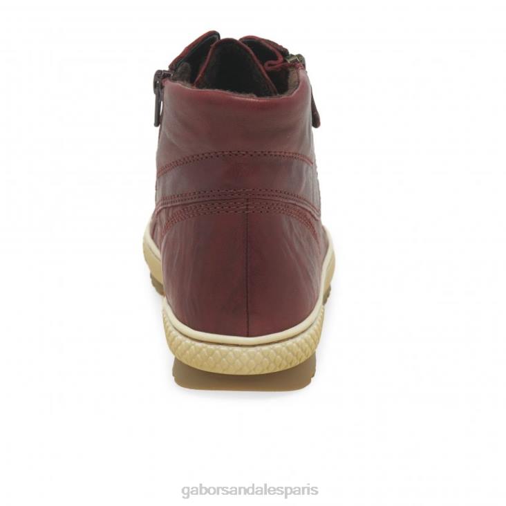 femmes Gabor rouge foncé bottines décontractées bulner chaussure 4LHL183