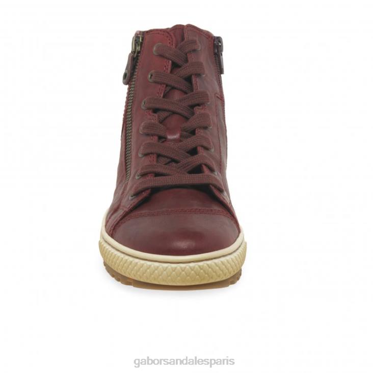 femmes Gabor rouge foncé bottines décontractées bulner chaussure 4LHL183