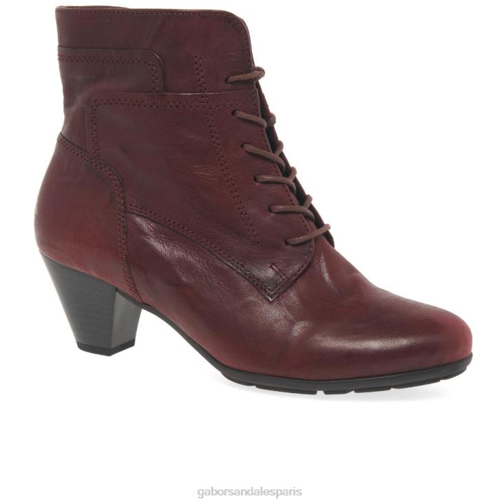 femmes Gabor rouge foncé bottines nationales chaussure 4LHL184