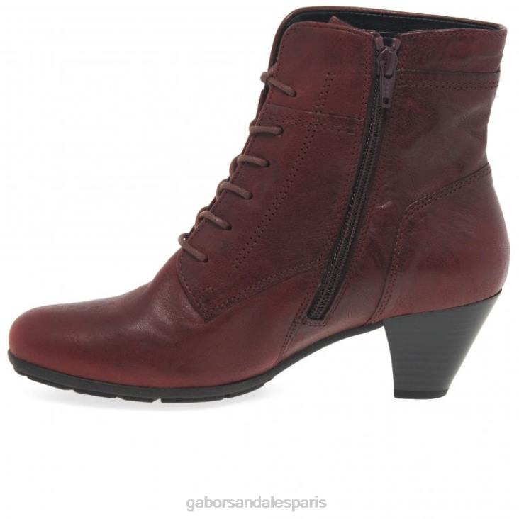 femmes Gabor rouge foncé bottines nationales chaussure 4LHL184
