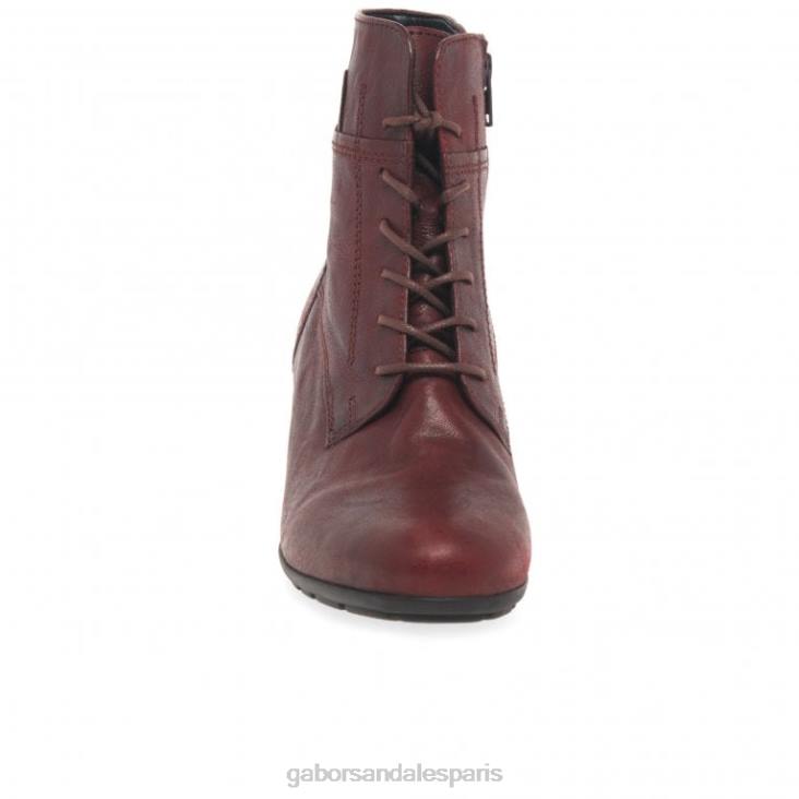 femmes Gabor rouge foncé bottines nationales chaussure 4LHL184
