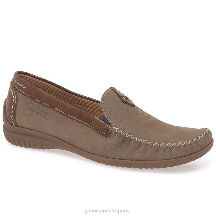 femmes Gabor corda nubuck/beige mocassins sportifs californiens chaussure 4LHL81
