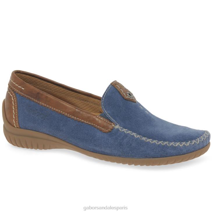 femmes Gabor jeans suède/whisky mocassins sportifs californiens chaussure 4LHL83
