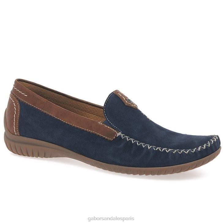 femmes Gabor nubuck bleu marine/beige mocassins sportifs californiens chaussure 4LHL319
