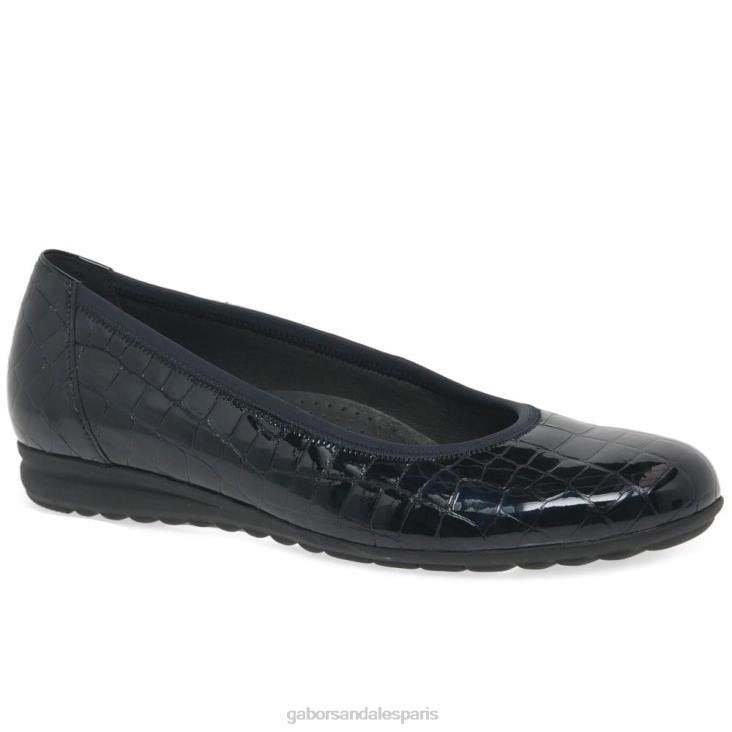 femmes Gabor brevet de crocodile océanique ballerines décontractées splash chaussure 4LHL104
