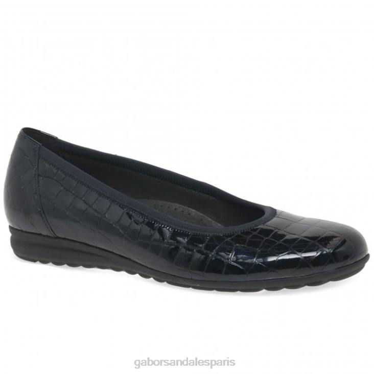 femmes Gabor brevet de crocodile océanique ballerines décontractées splash chaussure 4LHL104
