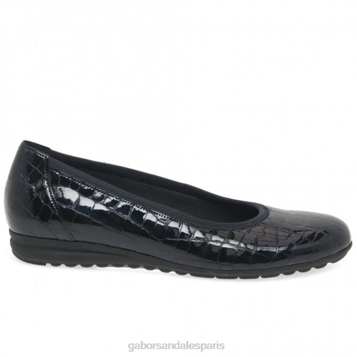 femmes Gabor brevet de crocodile océanique ballerines décontractées splash chaussure 4LHL104