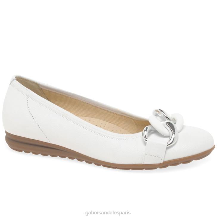 femmes Gabor cuir blanc chaussures décontractées sabia chaussure 4LHL7