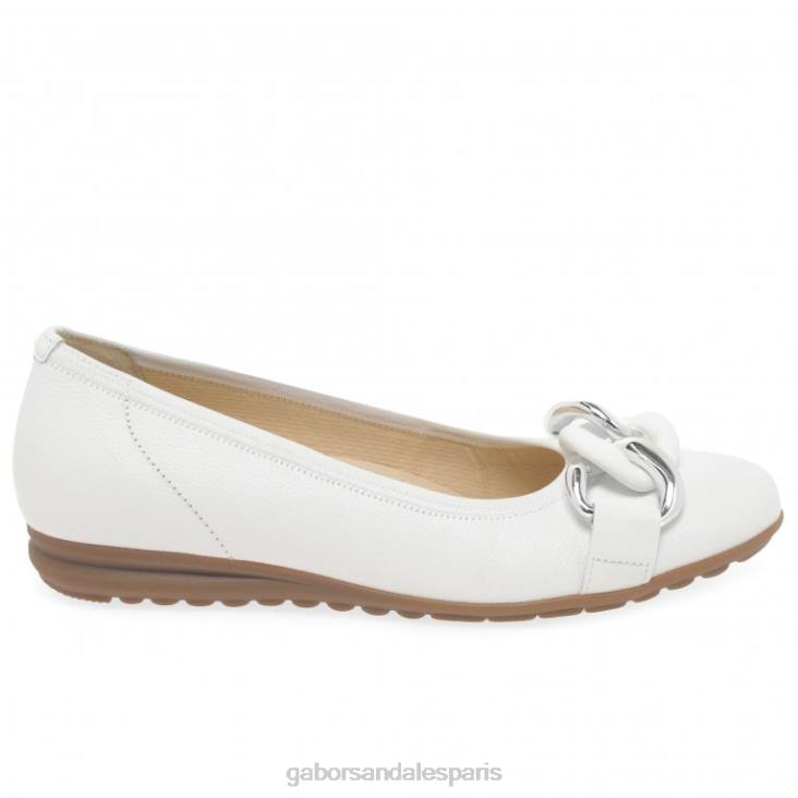 femmes Gabor cuir blanc chaussures décontractées sabia chaussure 4LHL7