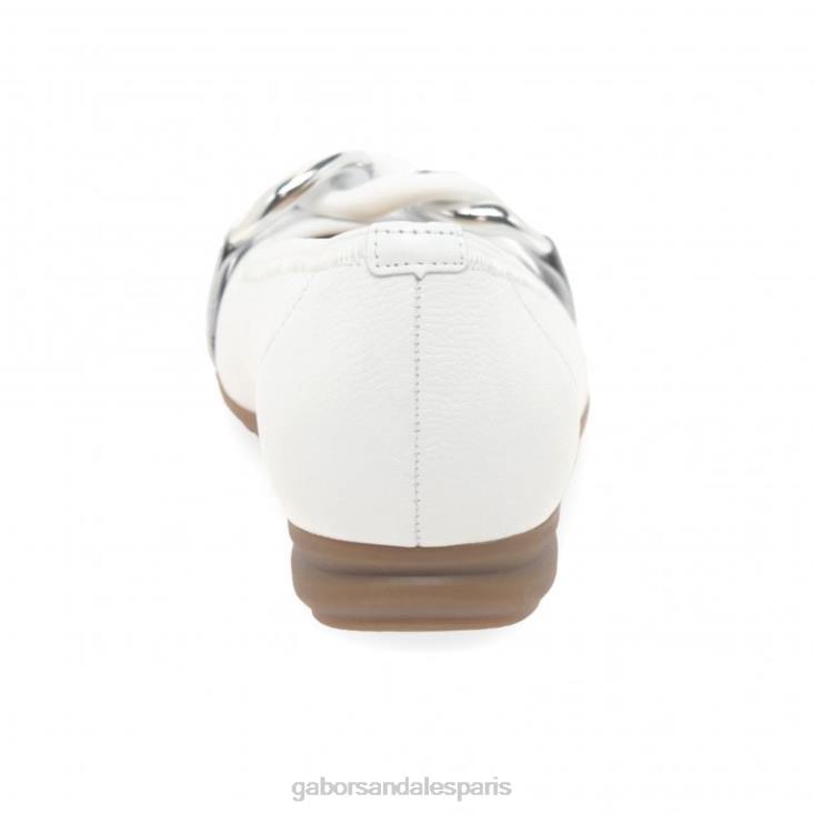 femmes Gabor cuir blanc chaussures décontractées sabia chaussure 4LHL7