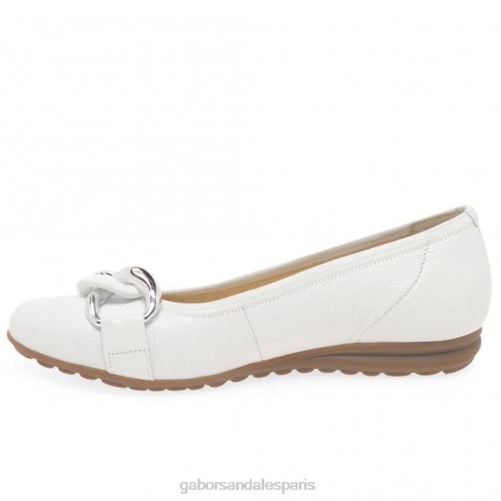 femmes Gabor cuir blanc chaussures décontractées sabia chaussure 4LHL7