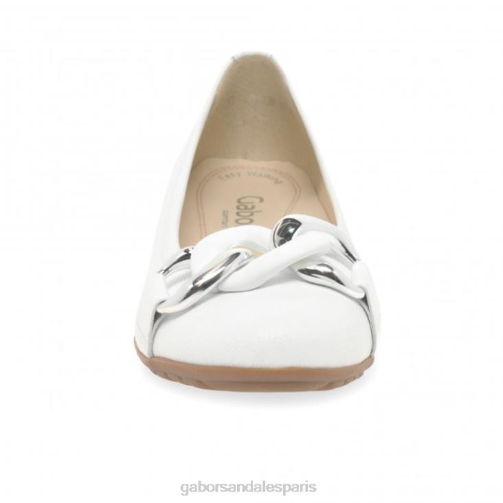 femmes Gabor cuir blanc chaussures décontractées sabia chaussure 4LHL7