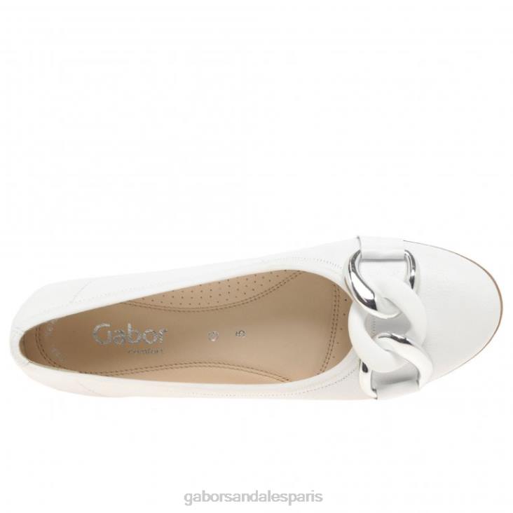 femmes Gabor cuir blanc chaussures décontractées sabia chaussure 4LHL7