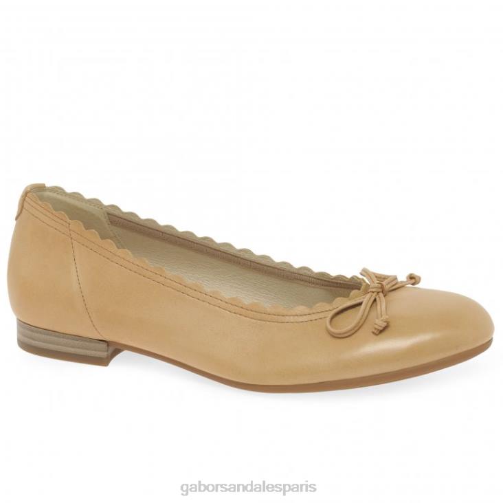 femmes Gabor cuir de cacahuète ballerines conchita chaussure 4LHL27