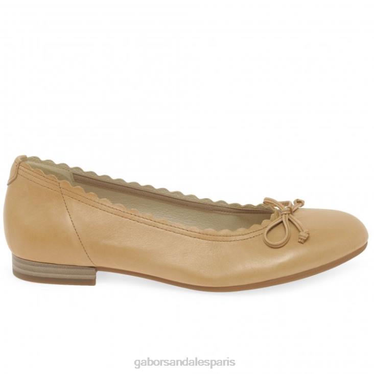 femmes Gabor cuir de cacahuète ballerines conchita chaussure 4LHL27