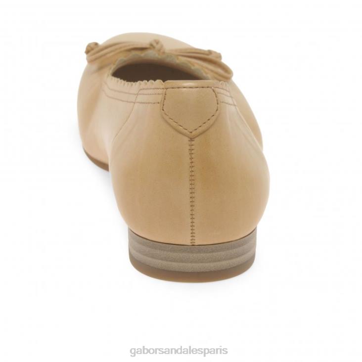 femmes Gabor cuir de cacahuète ballerines conchita chaussure 4LHL27