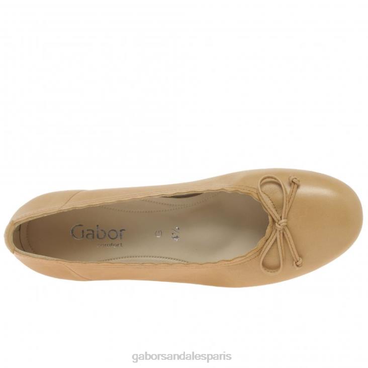 femmes Gabor cuir de cacahuète ballerines conchita chaussure 4LHL27