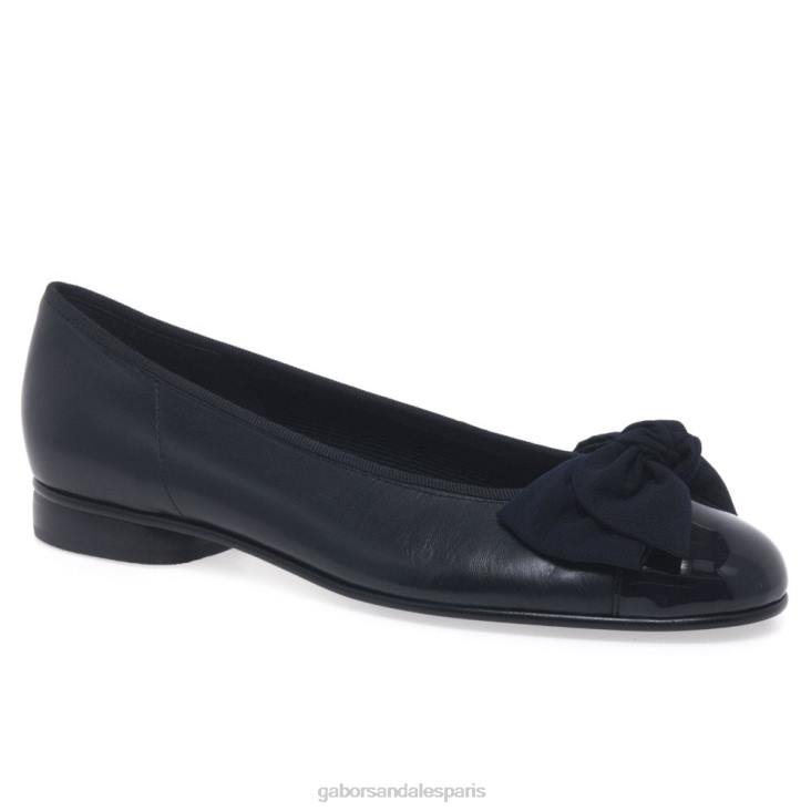 femmes Gabor marine/brevet ballerines à détails de nœuds Amy chaussure 4LHL11