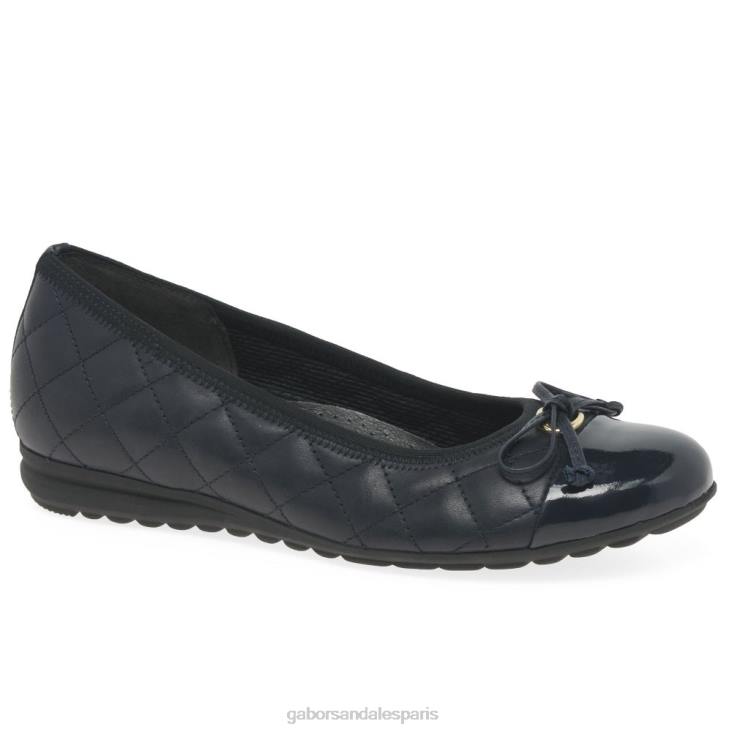 femmes Gabor marine/brevet ballerines perce-neige chaussure 4LHL13