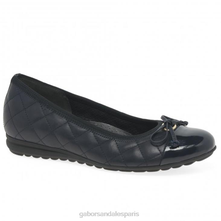 femmes Gabor marine/brevet ballerines perce-neige chaussure 4LHL13