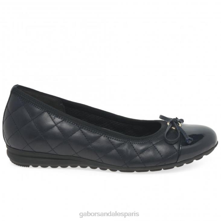 femmes Gabor marine/brevet ballerines perce-neige chaussure 4LHL13