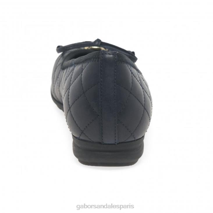 femmes Gabor marine/brevet ballerines perce-neige chaussure 4LHL13