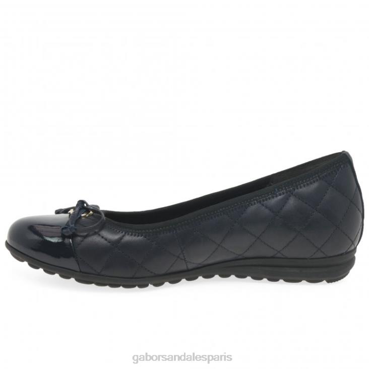 femmes Gabor marine/brevet ballerines perce-neige chaussure 4LHL13