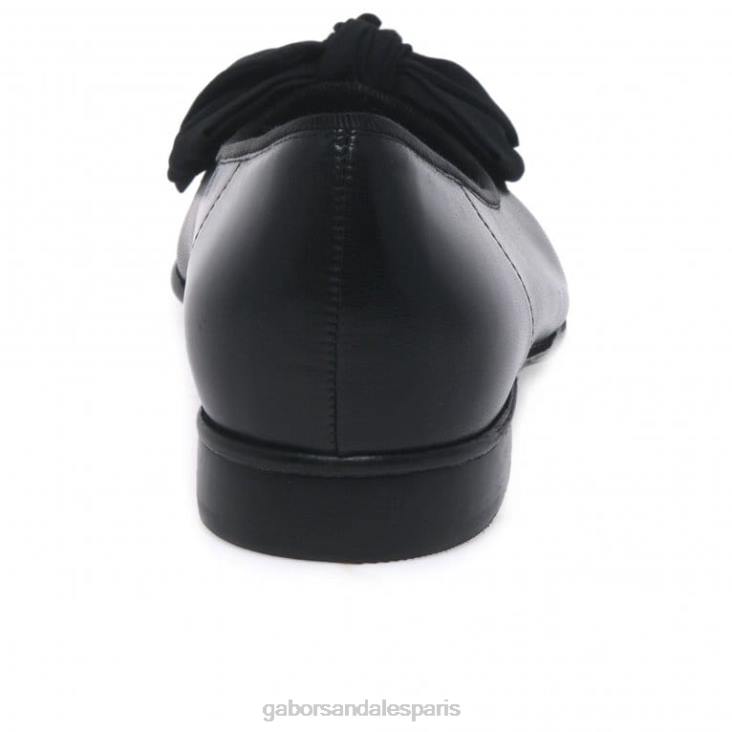 femmes Gabor noir ballerines à détails de nœuds Amy chaussure 4LHL10