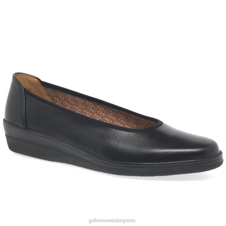 femmes Gabor noir ballerines pointure large en piqué chaussure 4LHL100