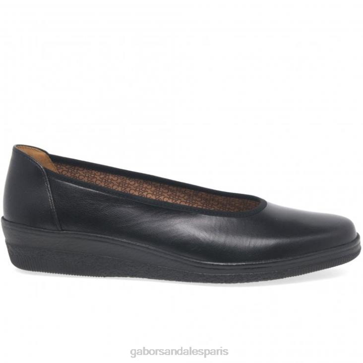 femmes Gabor noir ballerines pointure large en piqué chaussure 4LHL100