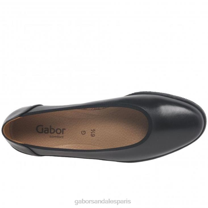 femmes Gabor noir ballerines pointure large en piqué chaussure 4LHL100