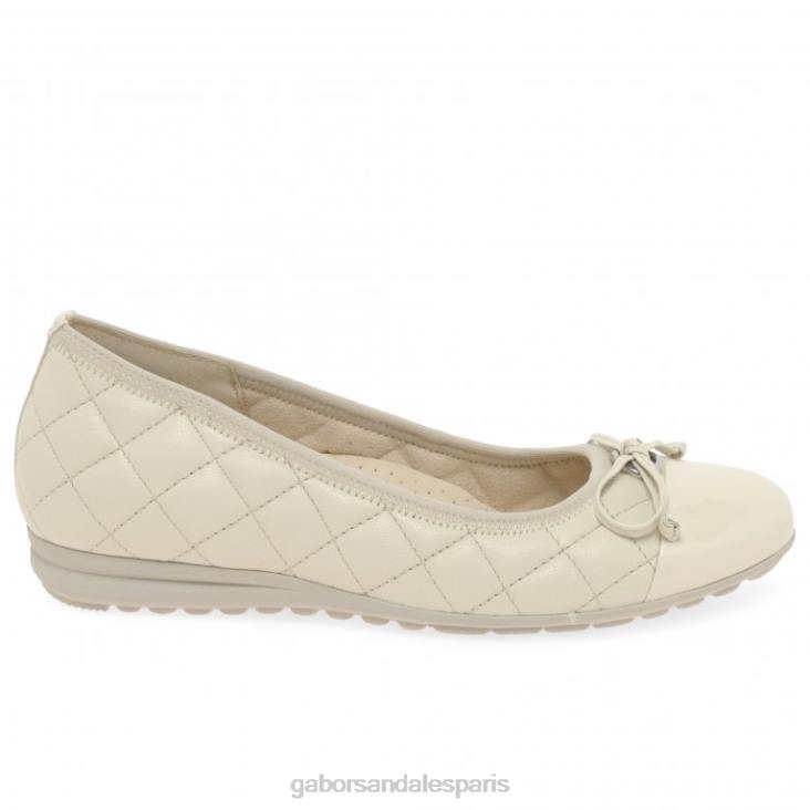femmes Gabor panna/brevet ballerines perce-neige chaussure 4LHL12