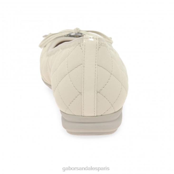 femmes Gabor panna/brevet ballerines perce-neige chaussure 4LHL12