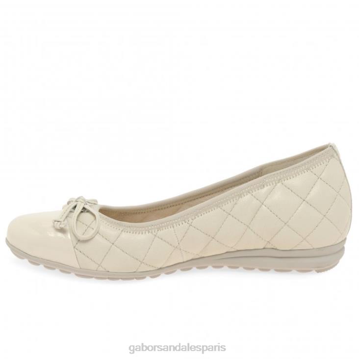 femmes Gabor panna/brevet ballerines perce-neige chaussure 4LHL12