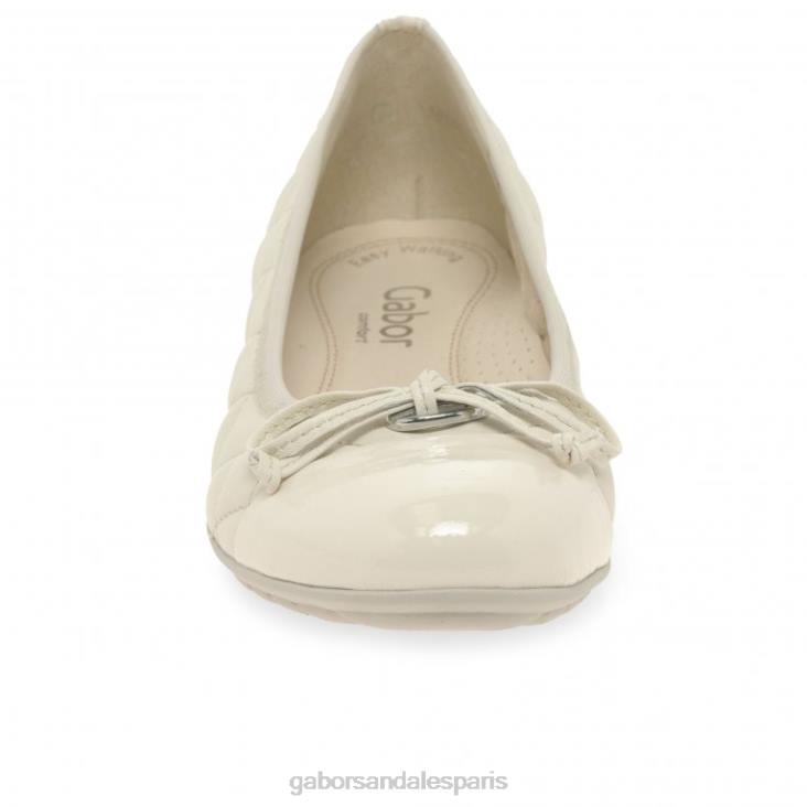 femmes Gabor panna/brevet ballerines perce-neige chaussure 4LHL12