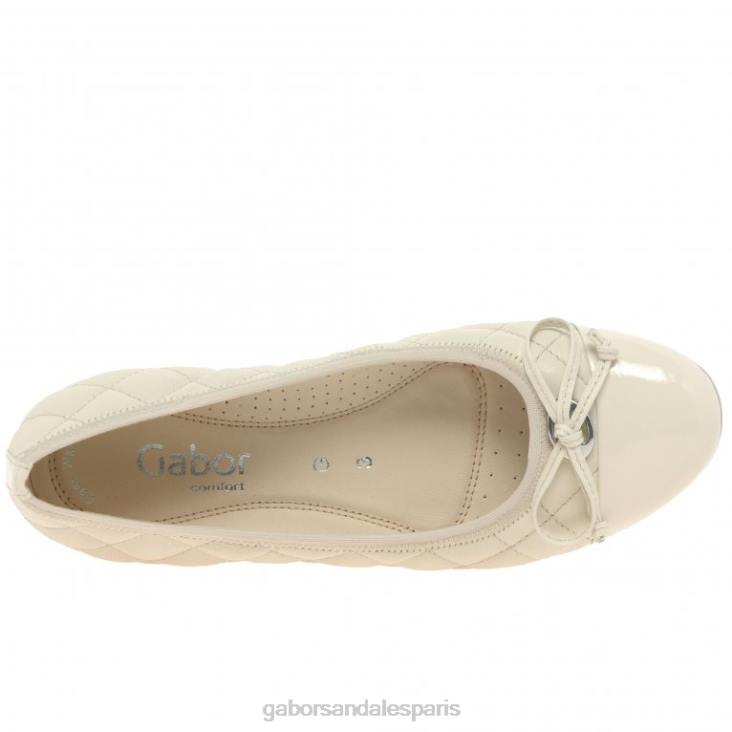 femmes Gabor panna/brevet ballerines perce-neige chaussure 4LHL12