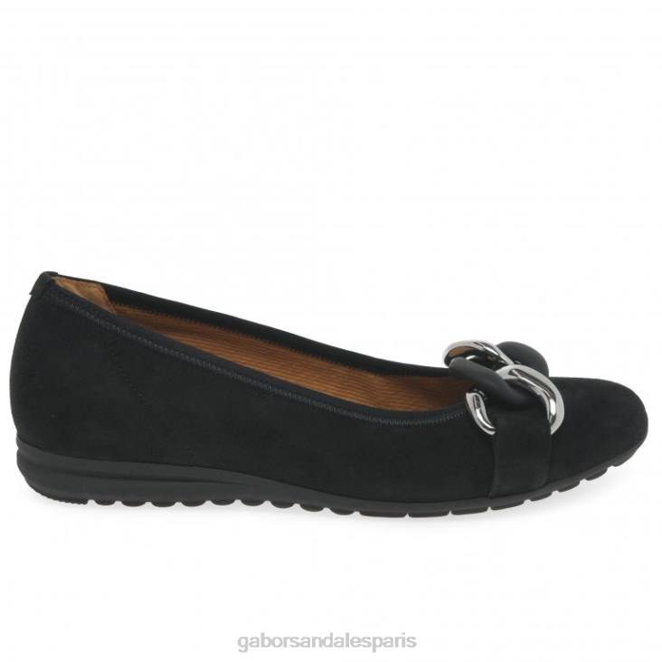 femmes Gabor Suède noir chaussures décontractées sabia chaussure 4LHL23