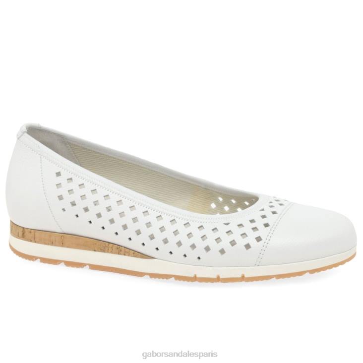 femmes Gabor blanc/liège chaussures à détails de baies chaussure 4LHL3