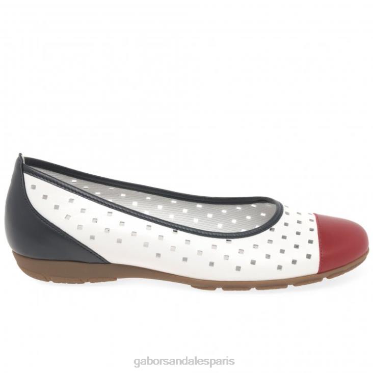 femmes Gabor combi marin chaussures décontractées à volants et détails perforés chaussure 4LHL79