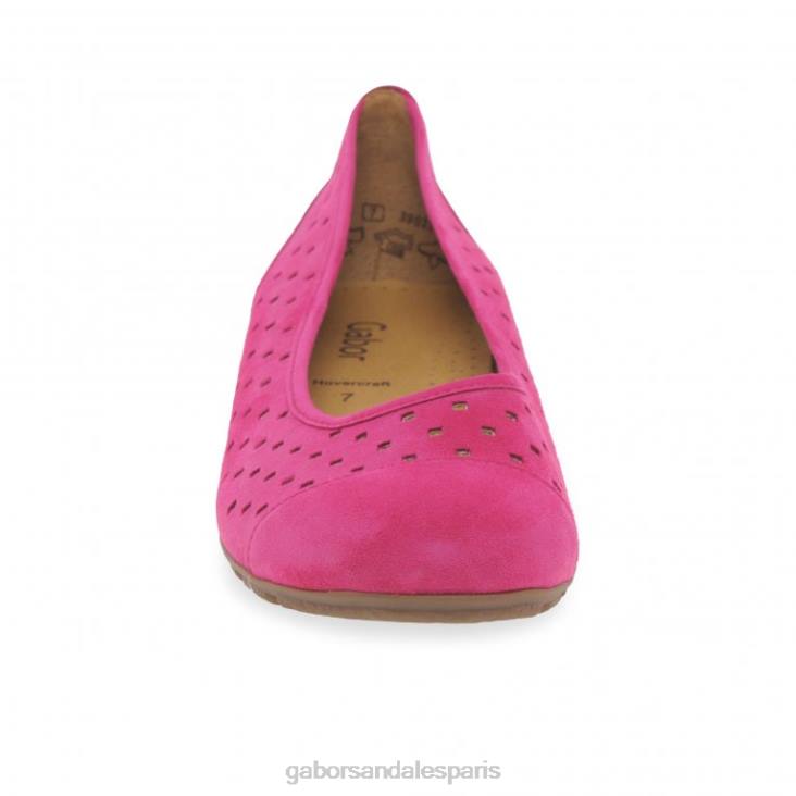 femmes Gabor daim rose chaussures décontractées à volants et détails perforés chaussure 4LHL5