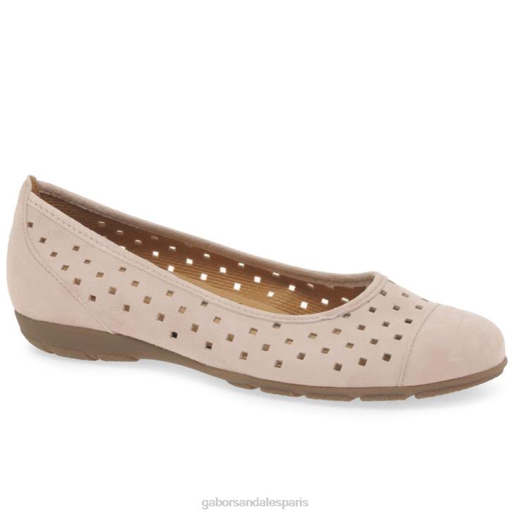 femmes Gabor daim rouge chaussures décontractées à volants et détails perforés chaussure 4LHL77