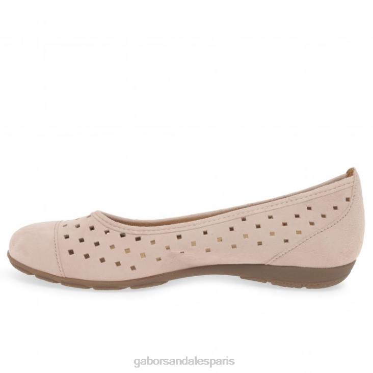 femmes Gabor daim rouge chaussures décontractées à volants et détails perforés chaussure 4LHL77