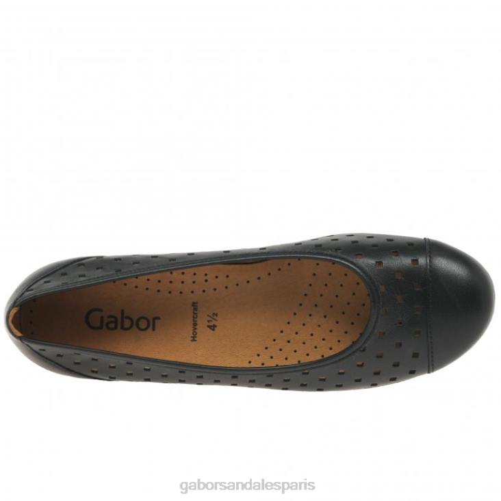 femmes Gabor noir chaussures décontractées à volants et détails perforés chaussure 4LHL80