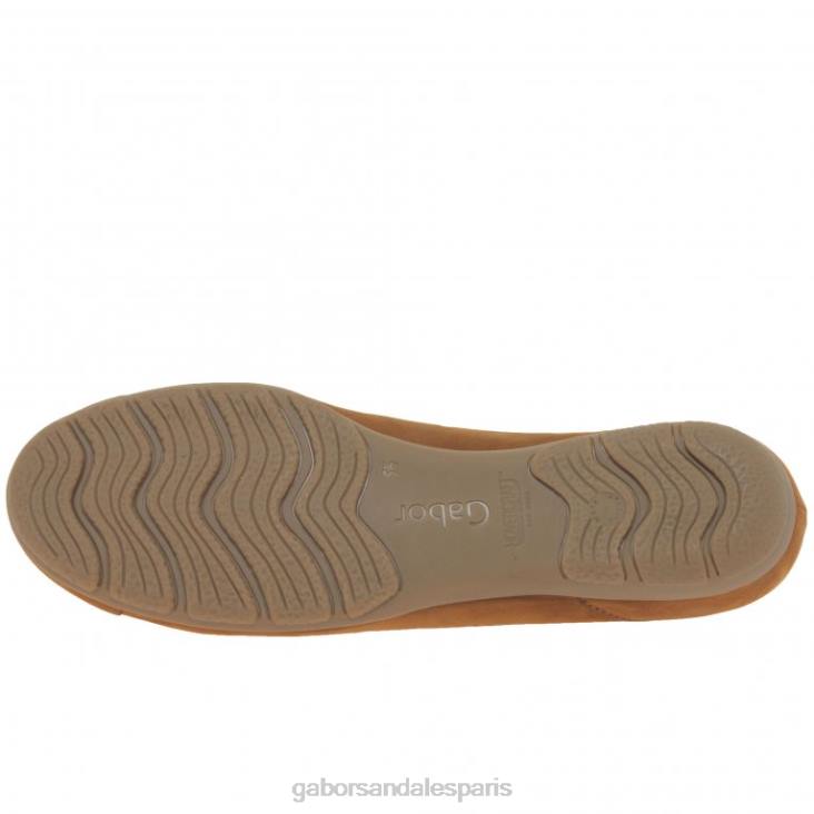 femmes Gabor nubuck cognac chaussures décontractées à volants et détails perforés chaussure 4LHL78