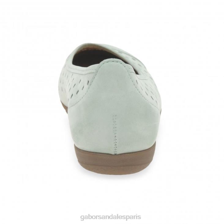 femmes Gabor nubuck menthe chaussures décontractées à volants et détails perforés chaussure 4LHL320