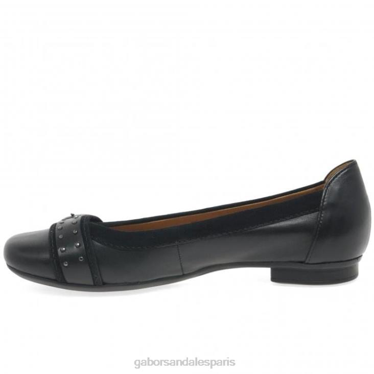 femmes Gabor Suède noir escarpins décontractés à boucle à clous Michelle chaussure 4LHL92
