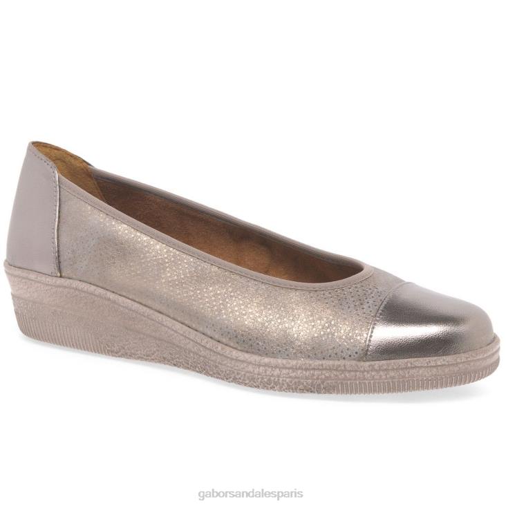femmes Gabor impression cadre/point escarpins à talons bas avec accents verni pétunia chaussure 4LHL115